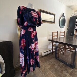 Jaase Dress Women's Size Large  Ruffle Bohemian Summer Flowy Maxi